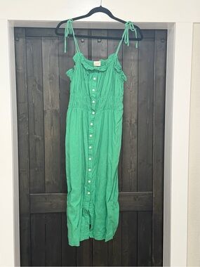 Universal Thread Green Midi Button-Front Sundress